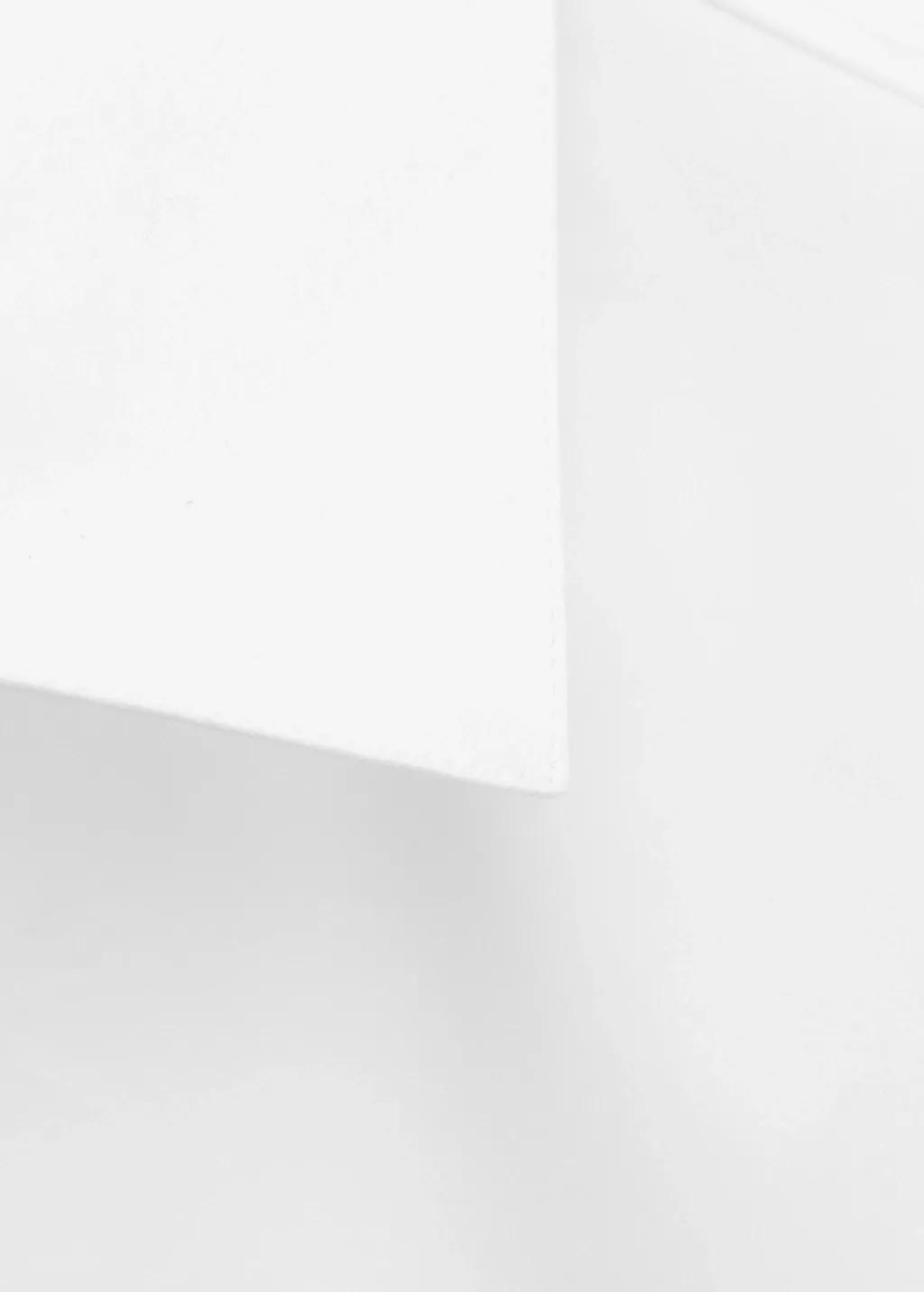 White Fitted Shirt With Hidden Closure, White, large image number 1