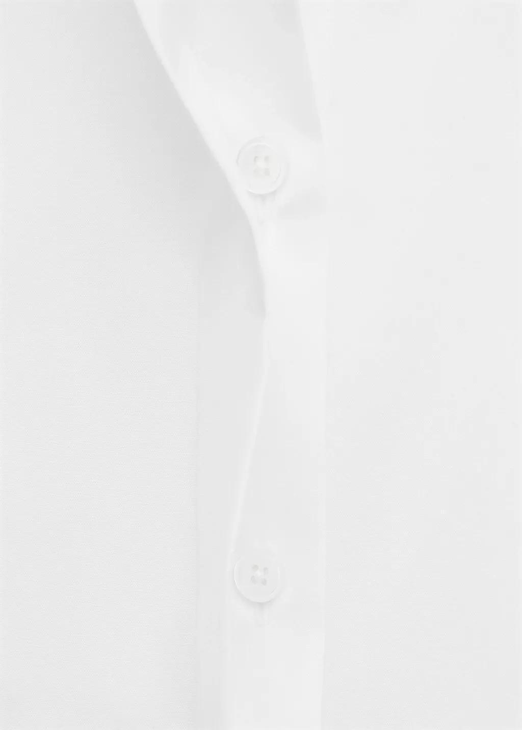 White Fitted Shirt With Hidden Closure, White, large image number 5