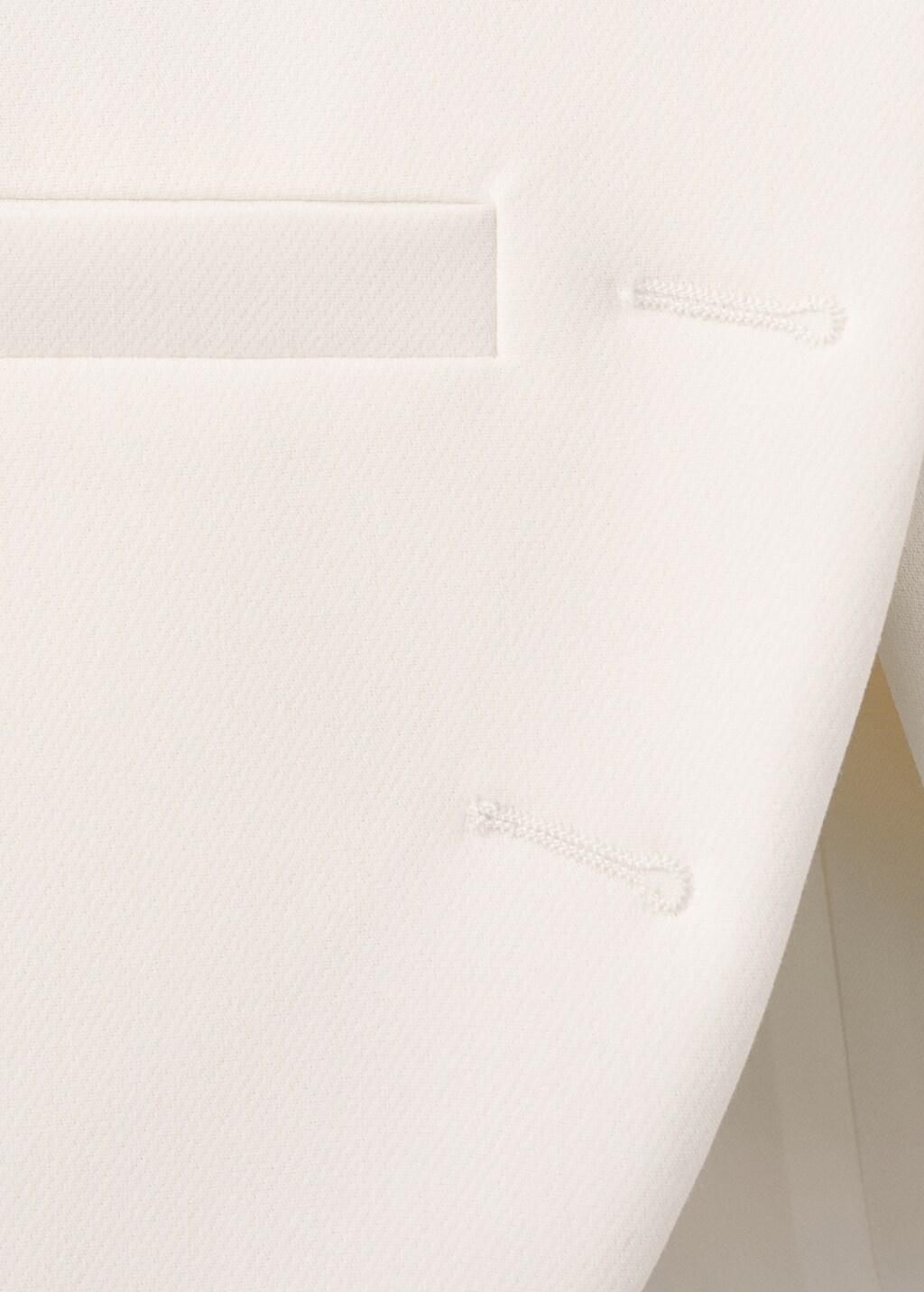 White Jacket With Jewel-Button Strip Collar, Natural White, large image number 5