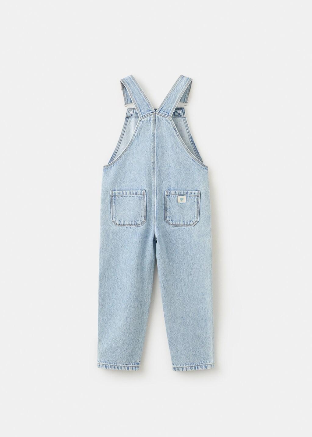 Blue Long Denim Dungarees, Baby Boy, Open Blue, large image number 2
