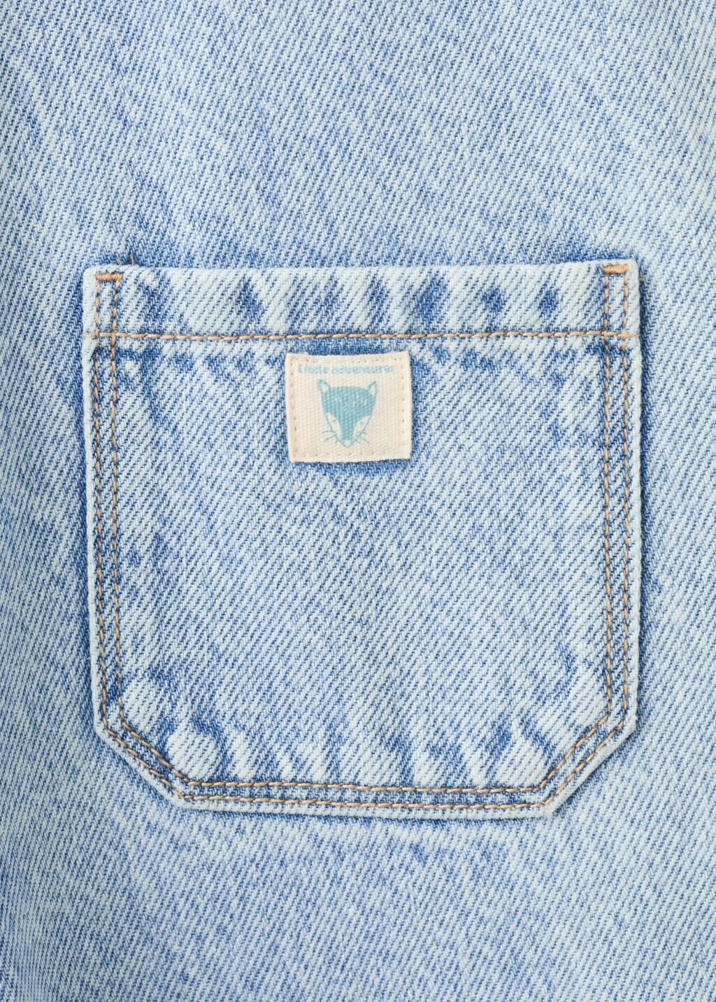 Blue Long Denim Dungarees, Baby Boy, Open Blue, large image number 4
