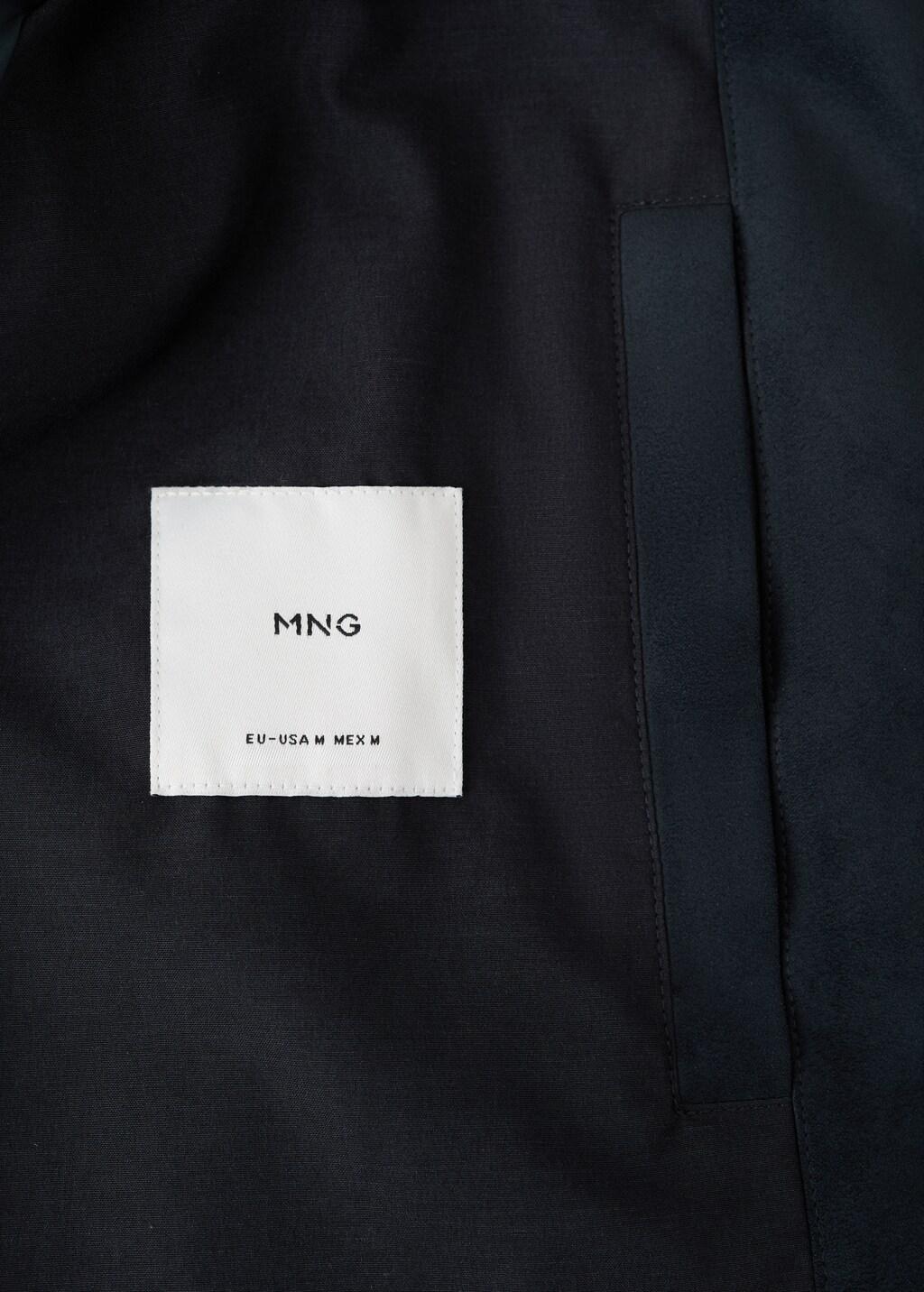 Navy Suede-Effect Bomber Jacket, Navy, large image number 5