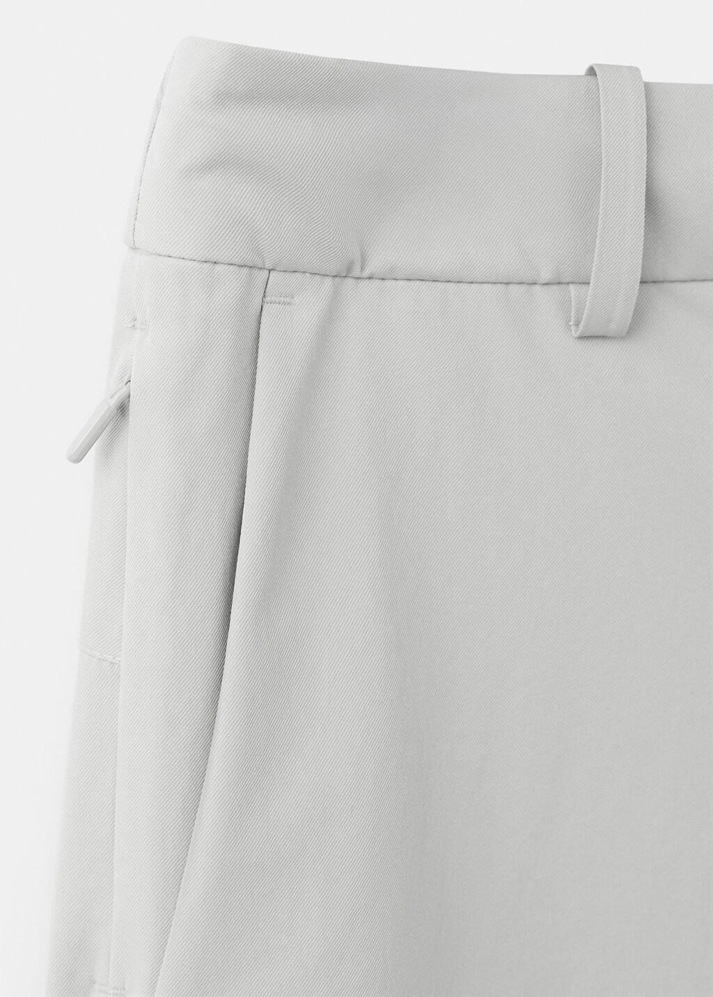White Stretch Fabric Slim-Fit Trousers With Drawstring, Natural White, large image number 1
