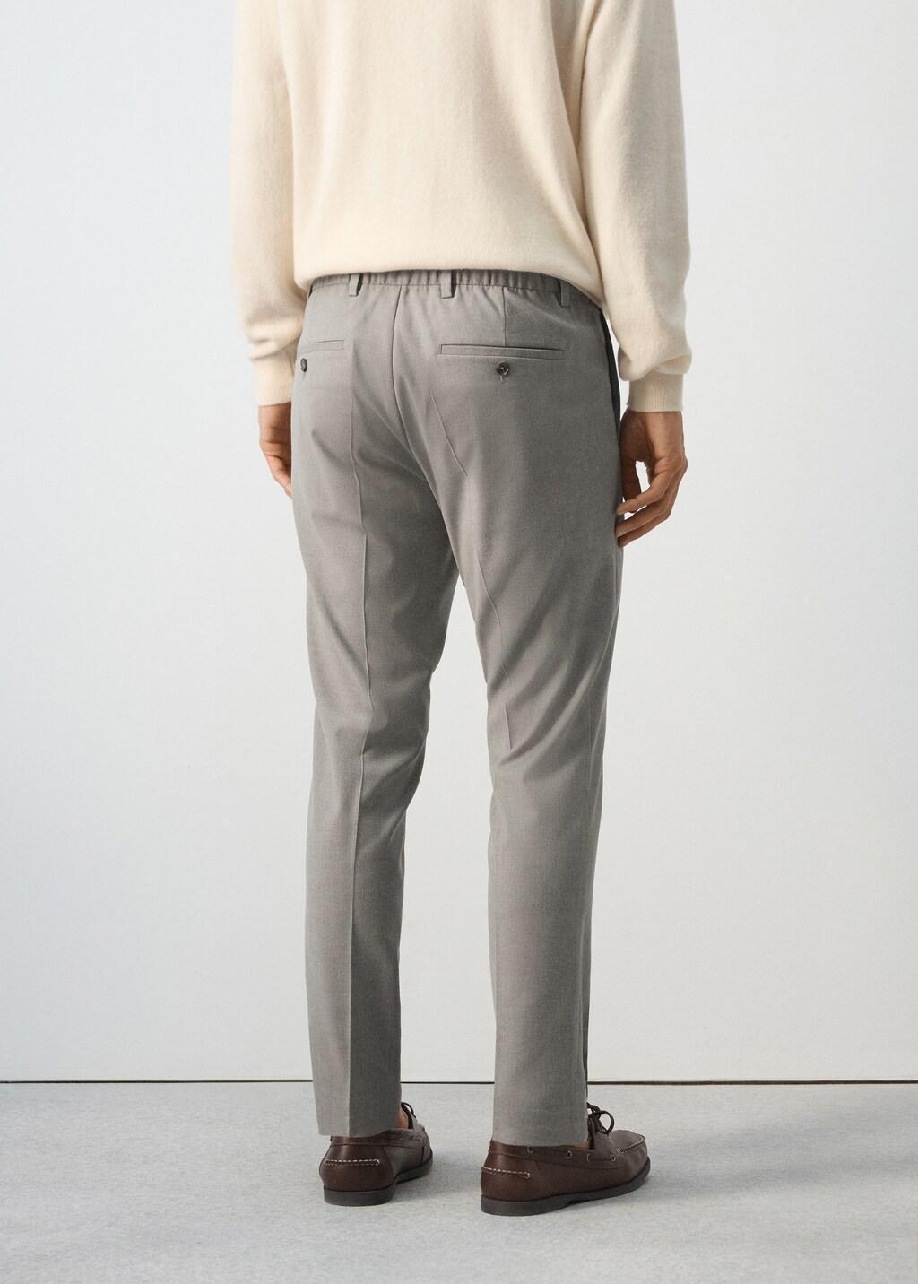 Beige Cropped Slim Fit Trousers, Light Beige, large image number 2