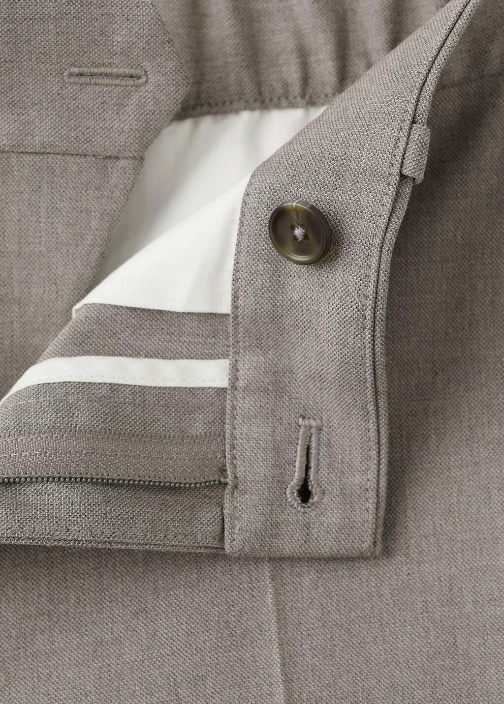 Beige Cropped Slim Fit Trousers, Light Beige, large image number 5