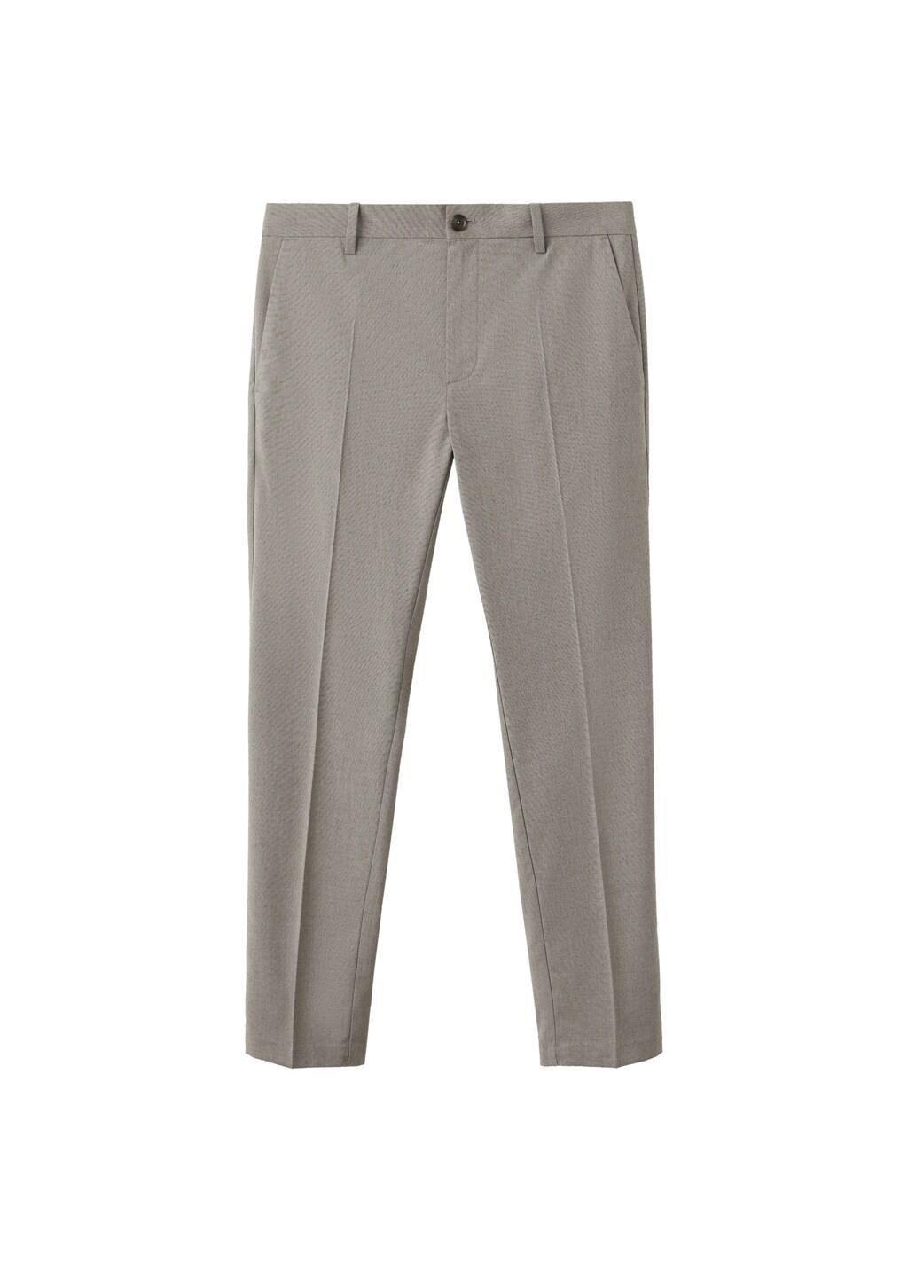 Beige Cropped Slim Fit Trousers, Light Beige, large image number 7