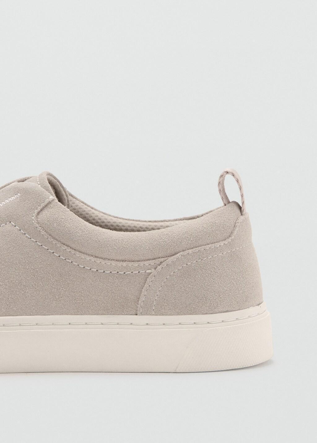 White Suede Leather Trainers With Vibram Soles, Natural White, large image number 2