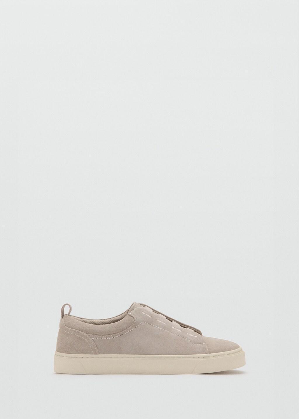 White Suede Leather Trainers With Vibram Soles, Natural White, large image number 4