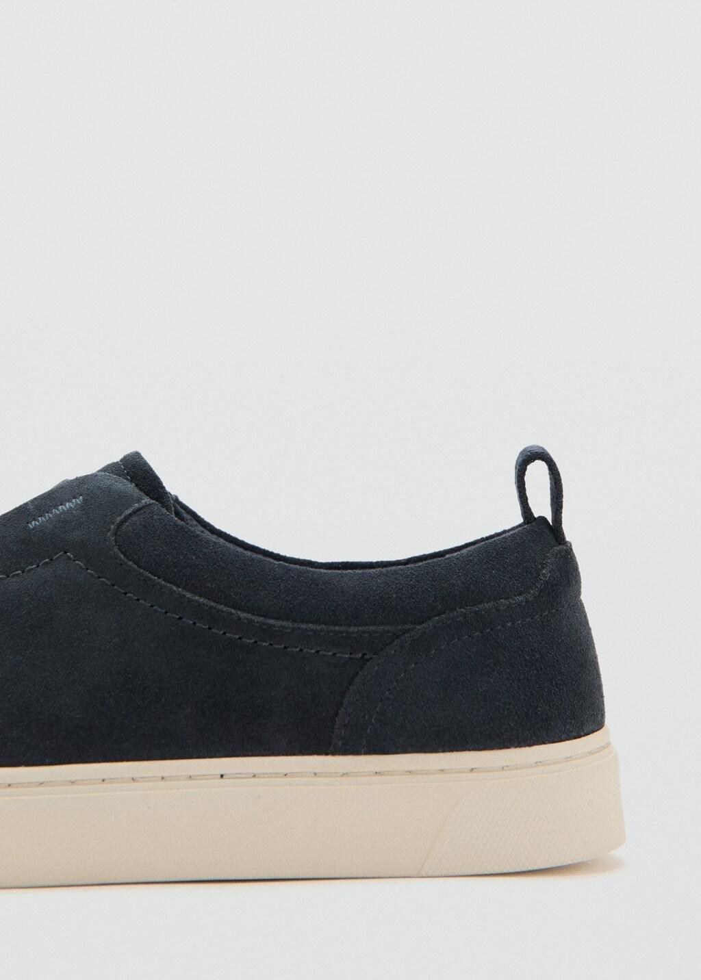 Navy Suede Leather Trainers With Vibram Soles, Navy, large image number 2