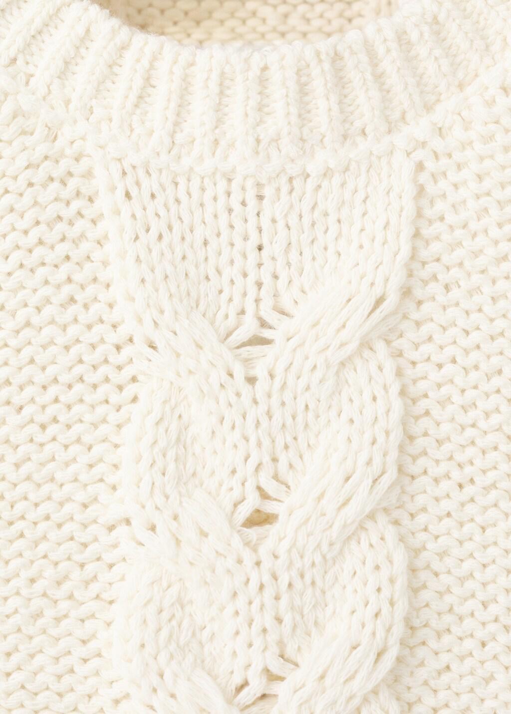 White Braided-Knit Gilet, Baby Girl, Natural White, large image number 1