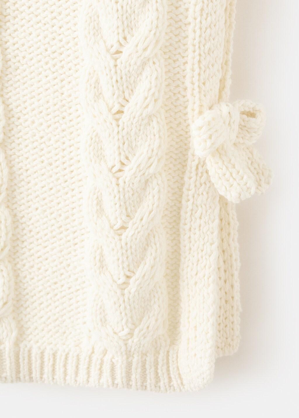 White Braided-Knit Gilet, Baby Girl, Natural White, large image number 4