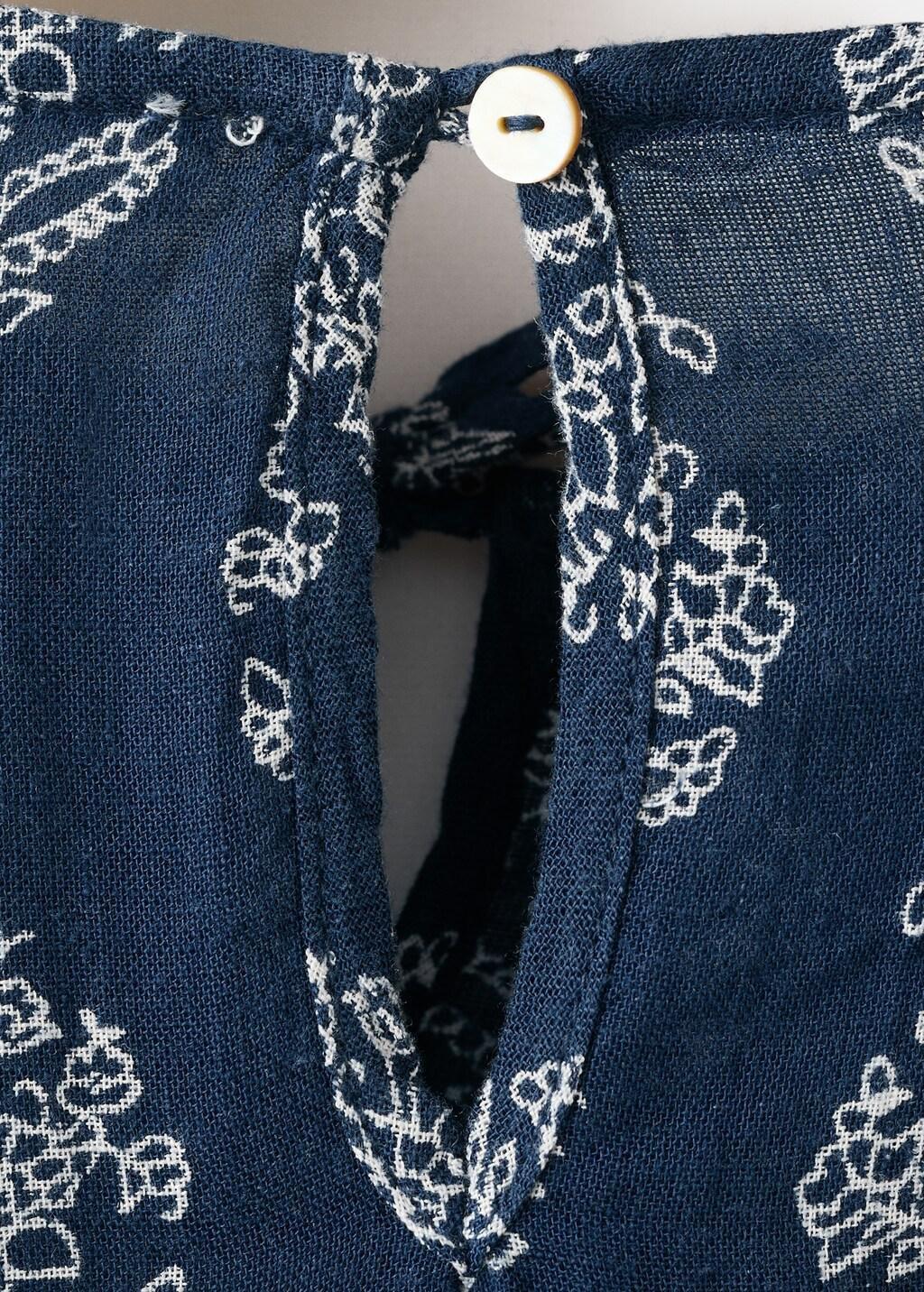 Navy Ruffled Printed Dress, Kids Girls, Navy, large image number 0