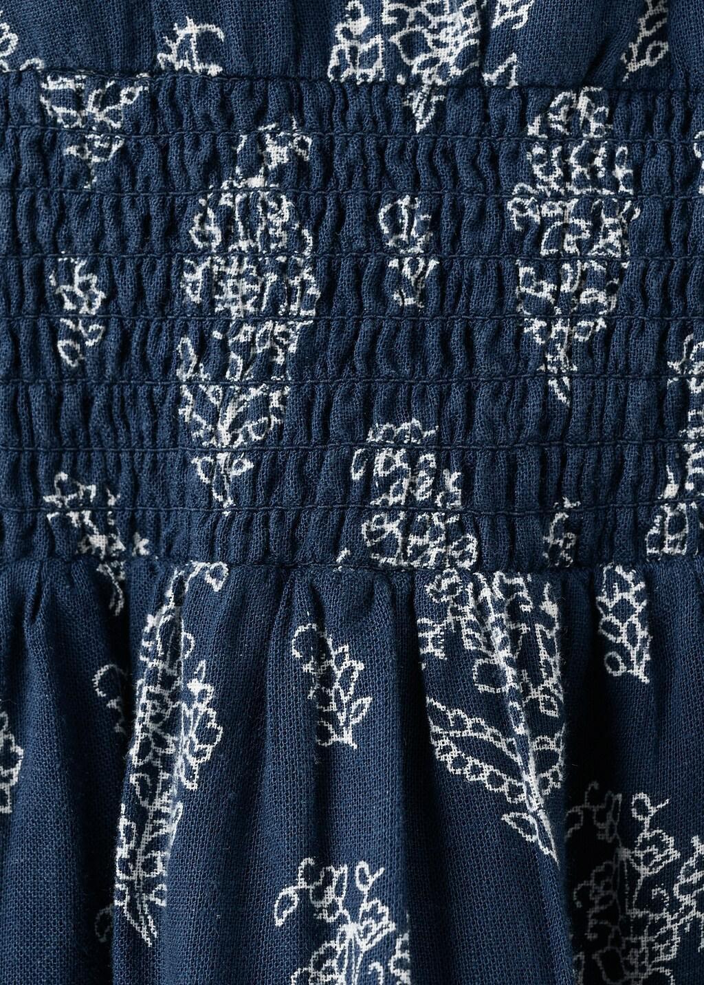 Navy Ruffled Printed Dress, Kids Girls, Navy, large image number 2