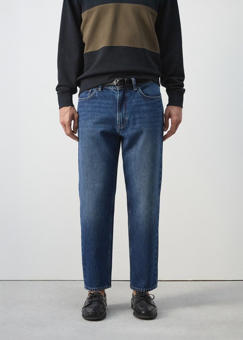 Blue Sammy Cropped Carrot-Fit Jeans, Open Blue, large image number 3