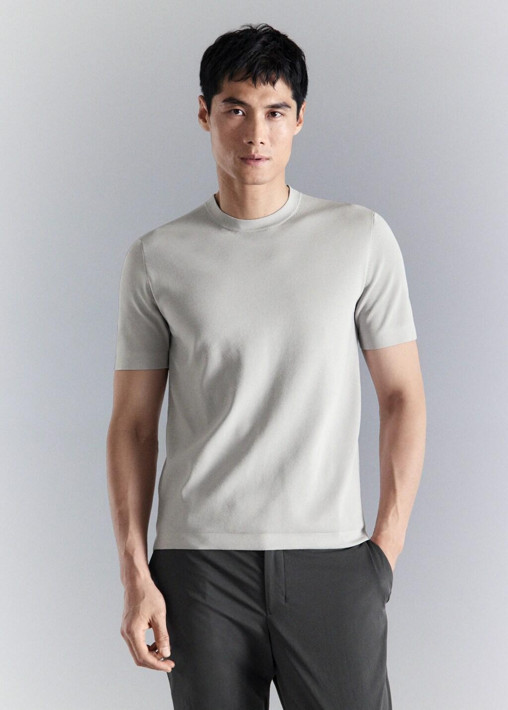 White Comfort Stretch Jersey T-Shirt, Natural White, large image number 3