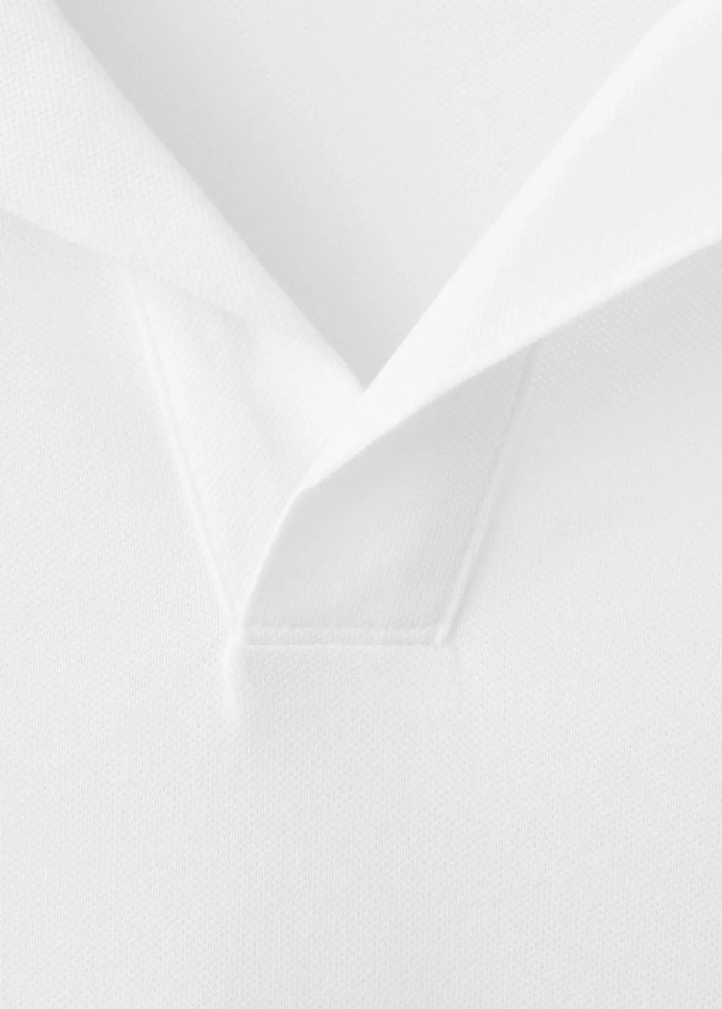 White Slim Fit Pique Polo, White, large image number 1