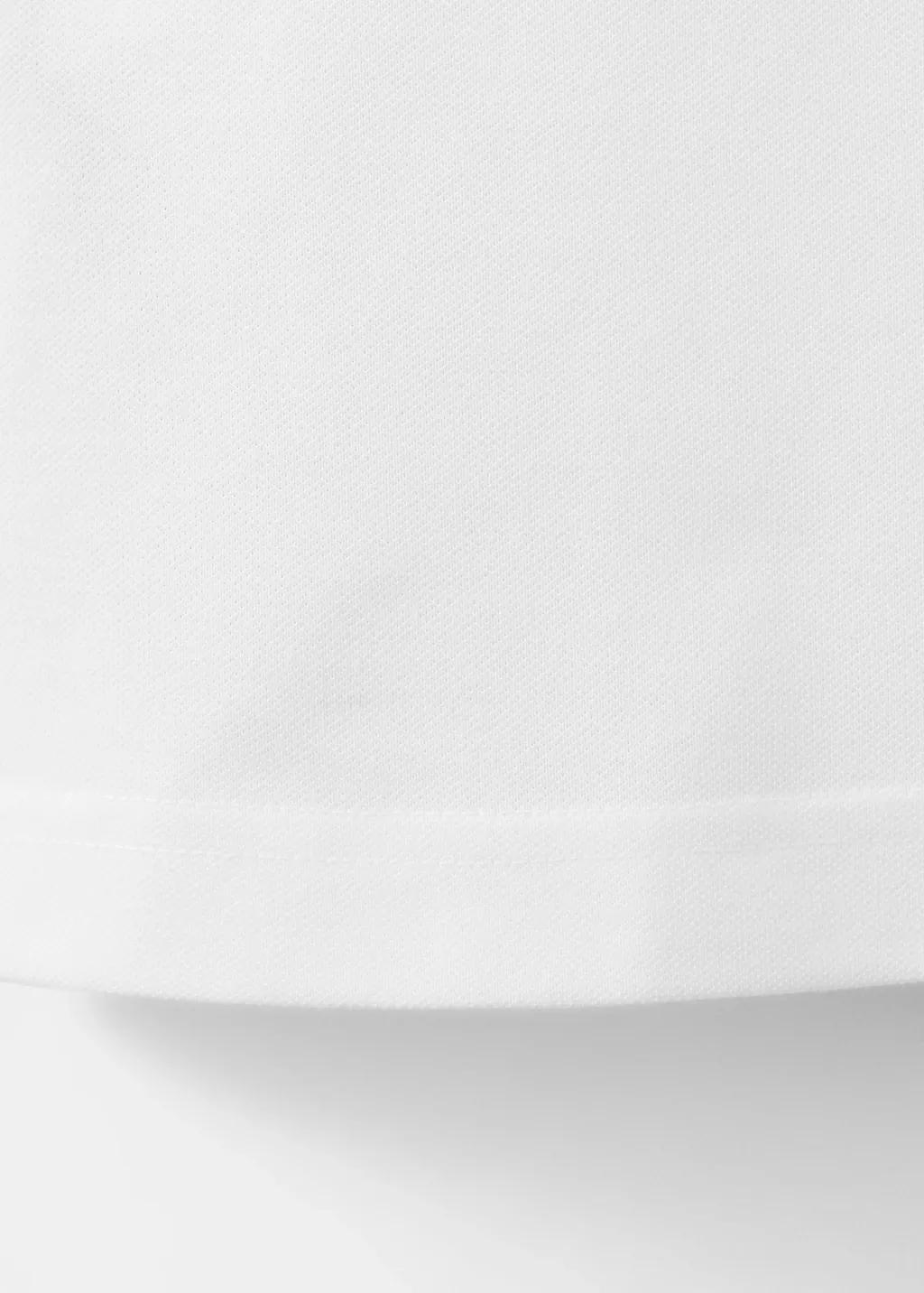 White Slim Fit Pique Polo, White, large image number 5