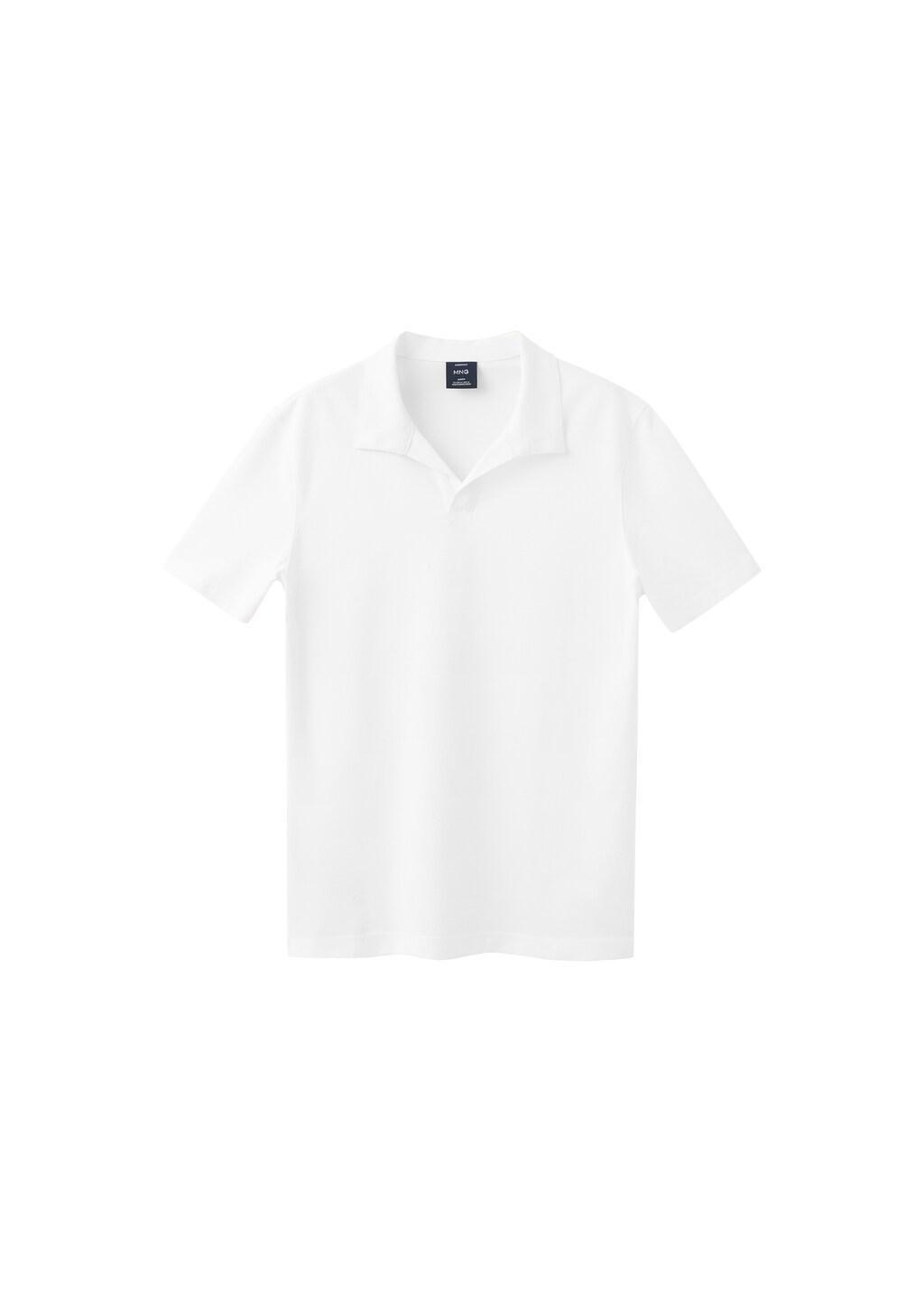 White Slim Fit Pique Polo, White, large image number 7
