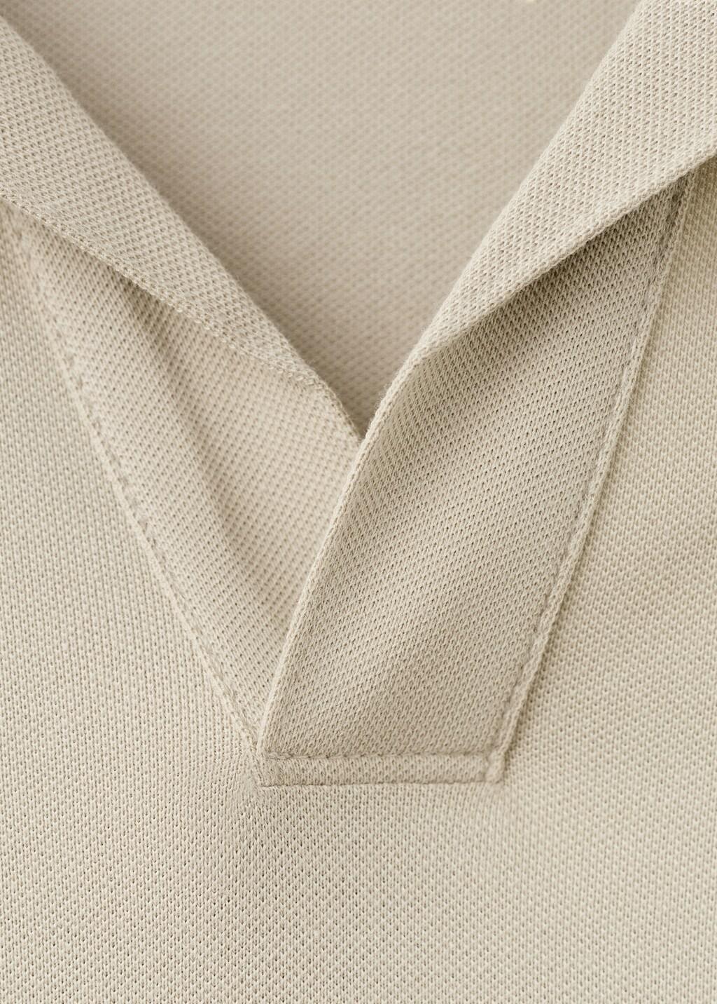 Beige Slim Fit Pique Polo, Light Beige, large image number 5