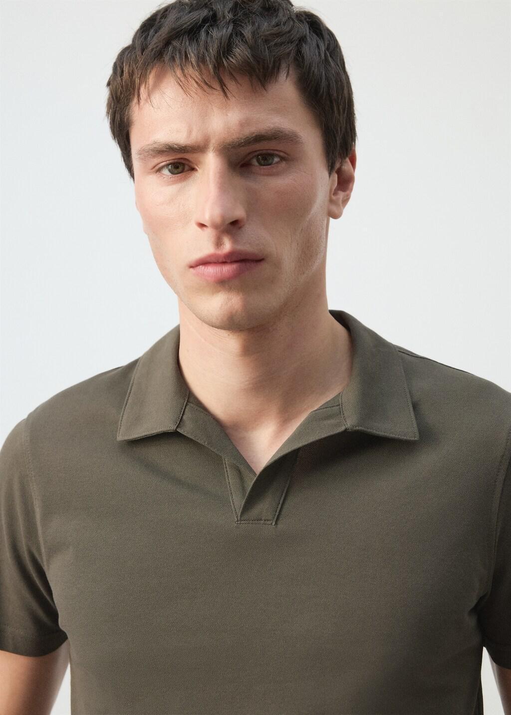 Green Slim Fit Pique Polo, Dark Green, large image number 4