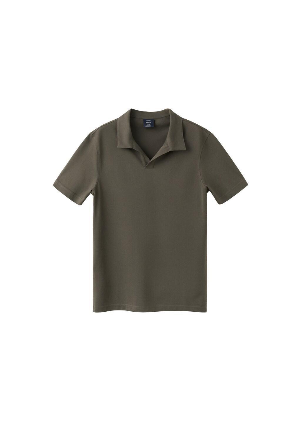 Green Slim Fit Pique Polo, Dark Green, large image number 6