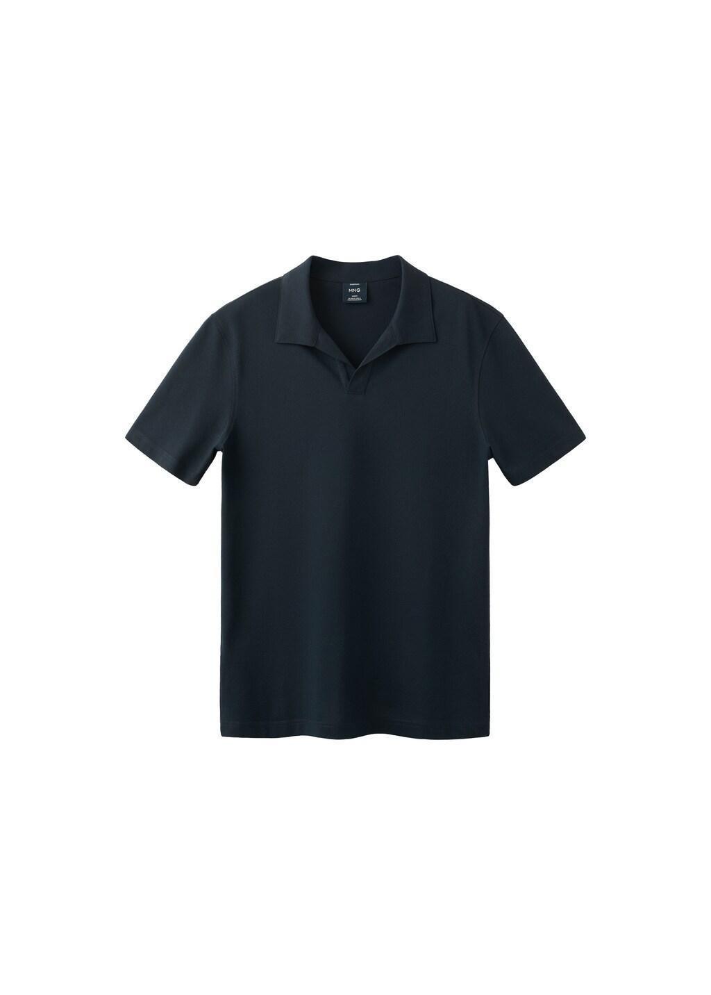 Navy Slim Fit Pique Polo, Navy, large image number 7