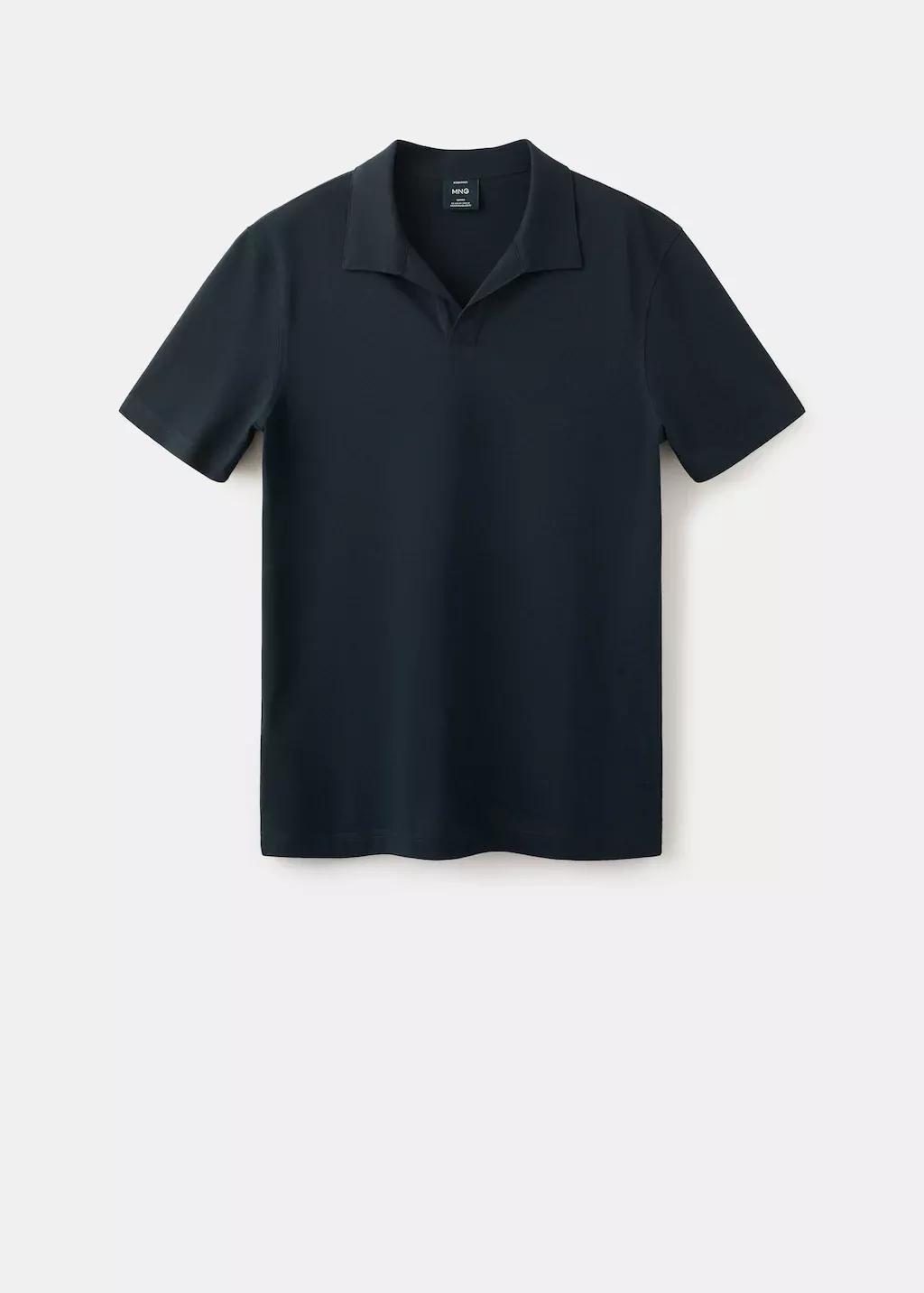 Navy Slim Fit Pique Polo, Navy, large image number 8