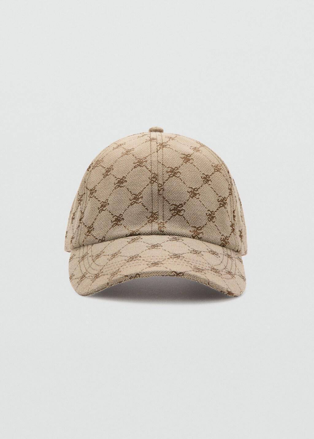 Beige Cap With Printed Logo, Light Beige, large image number 0