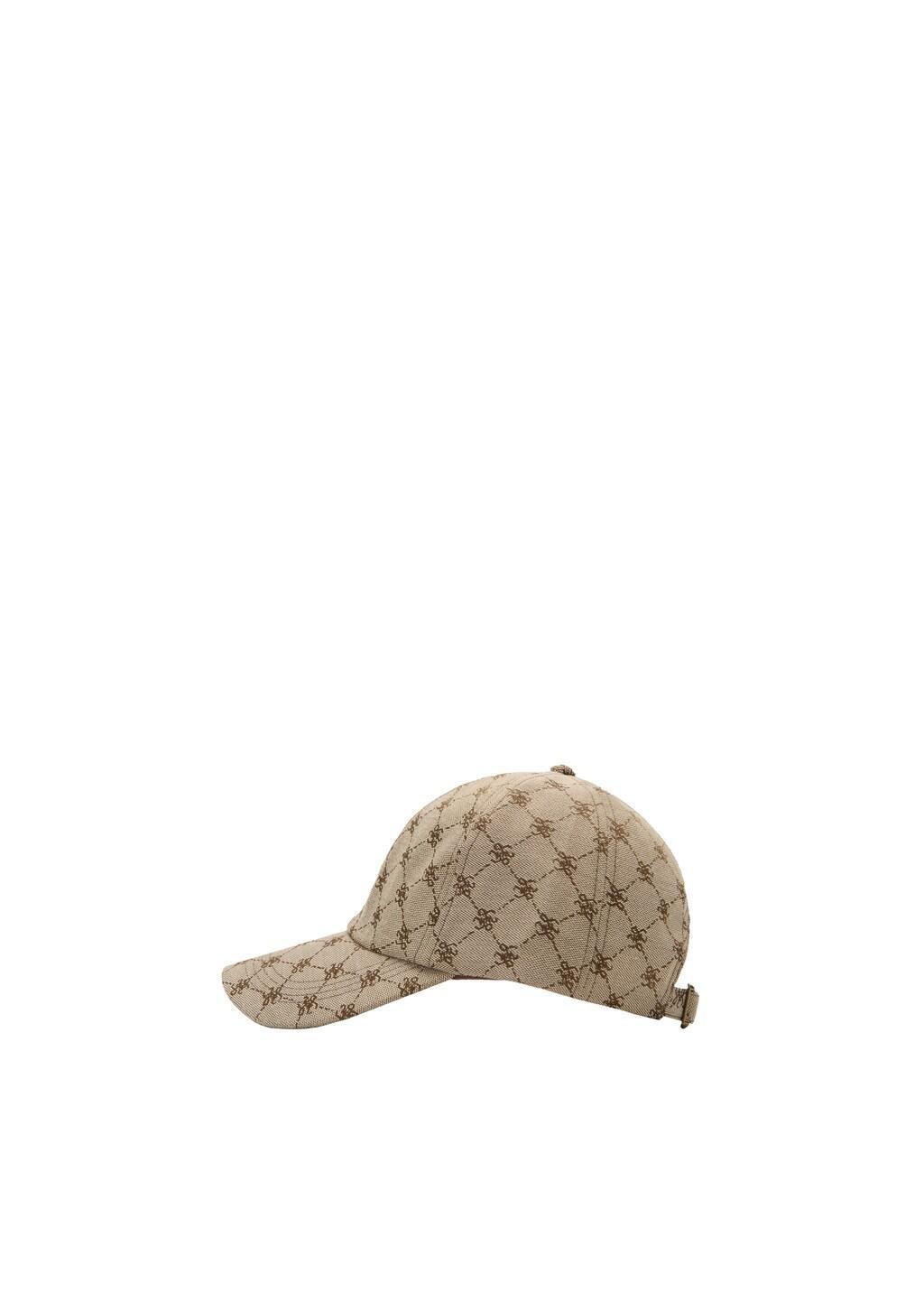 Beige Cap With Printed Logo, Light Beige, large image number 2