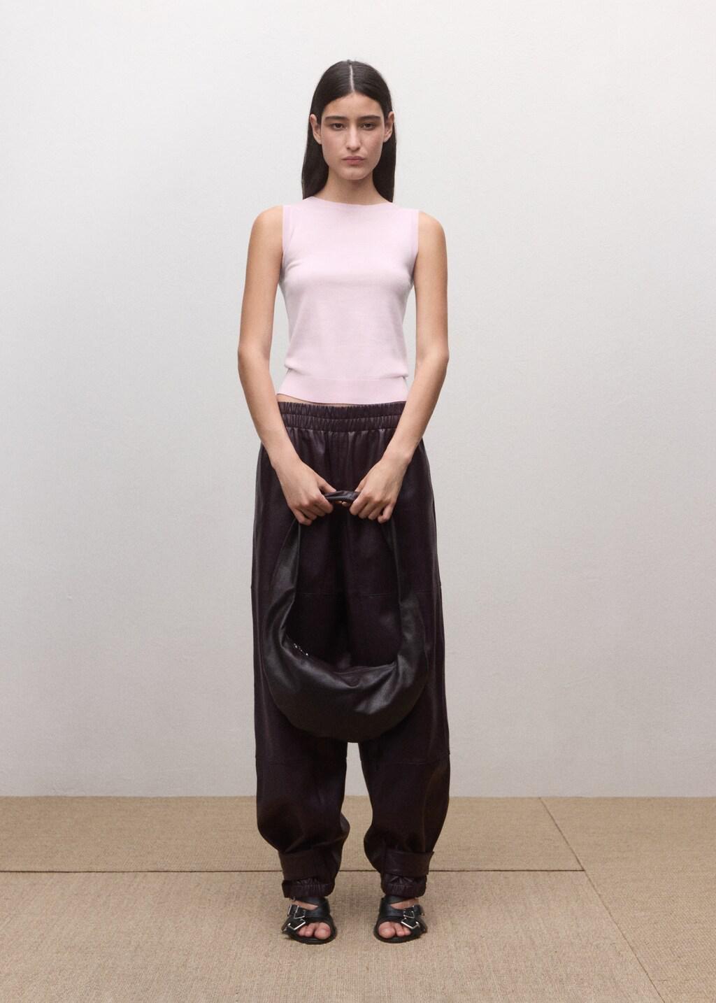 Pink Fitted Wool Top, 0201_85, large image number 0