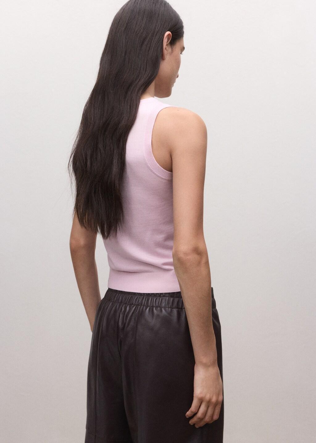 Pink Fitted Wool Top, 0201_85, medium