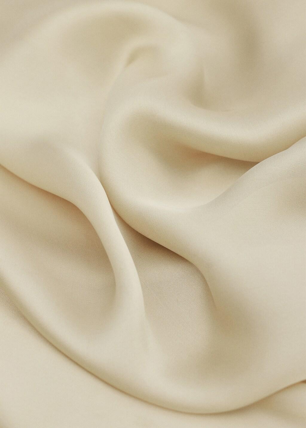 Beige Square Satin Handkerchief, Light Beige, medium