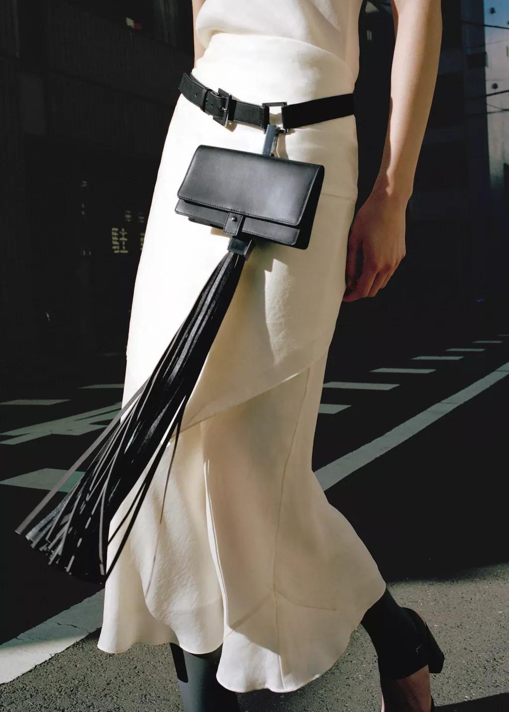 Black 100% Leather Belt With Removable Coin Purse, Black, large image number 0