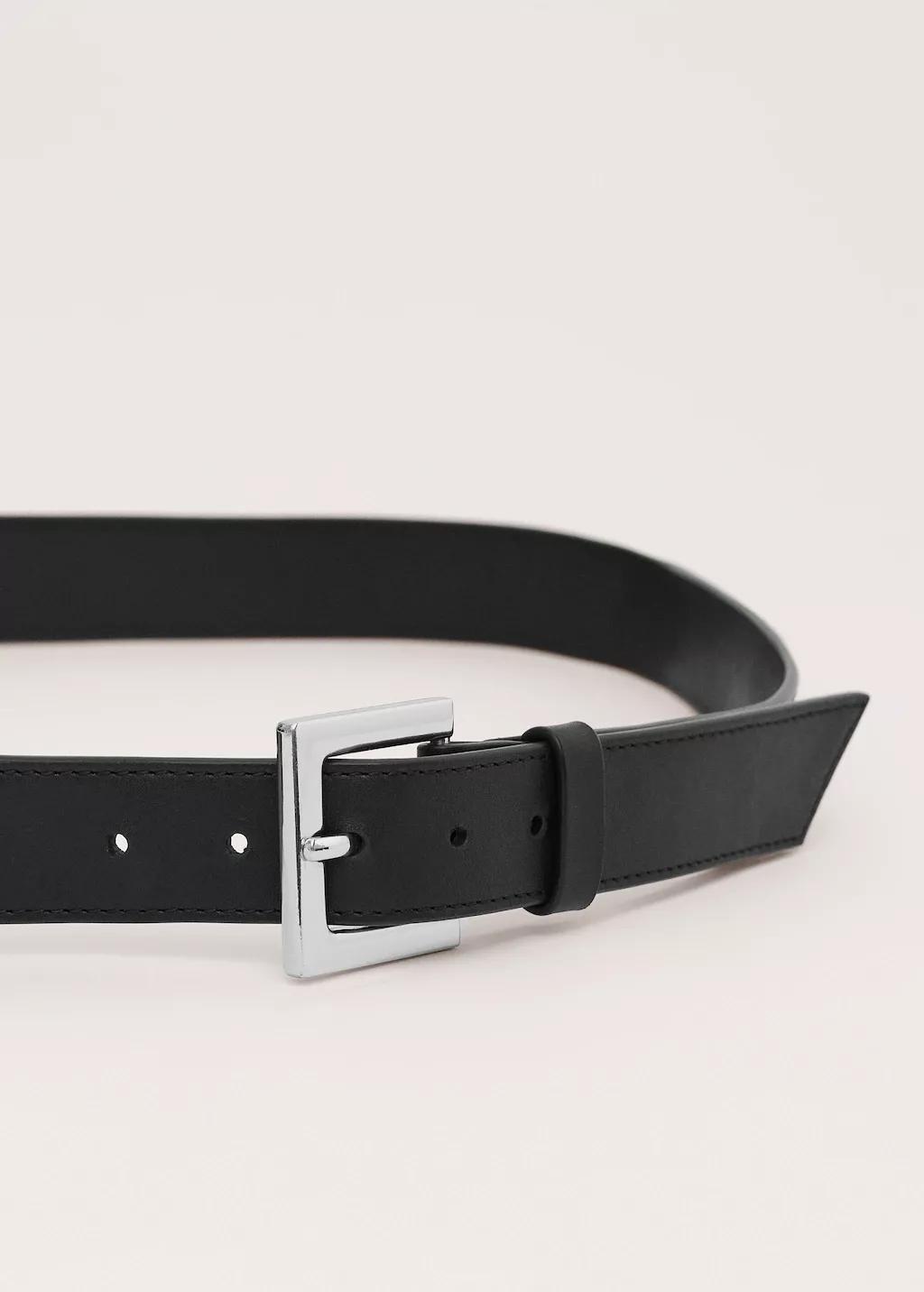 Black 100% Leather Belt With Removable Coin Purse, Black, large image number 1