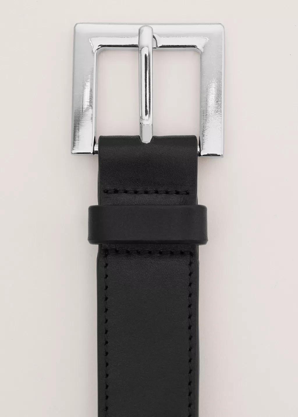 Black 100% Leather Belt With Removable Coin Purse, Black, large image number 2