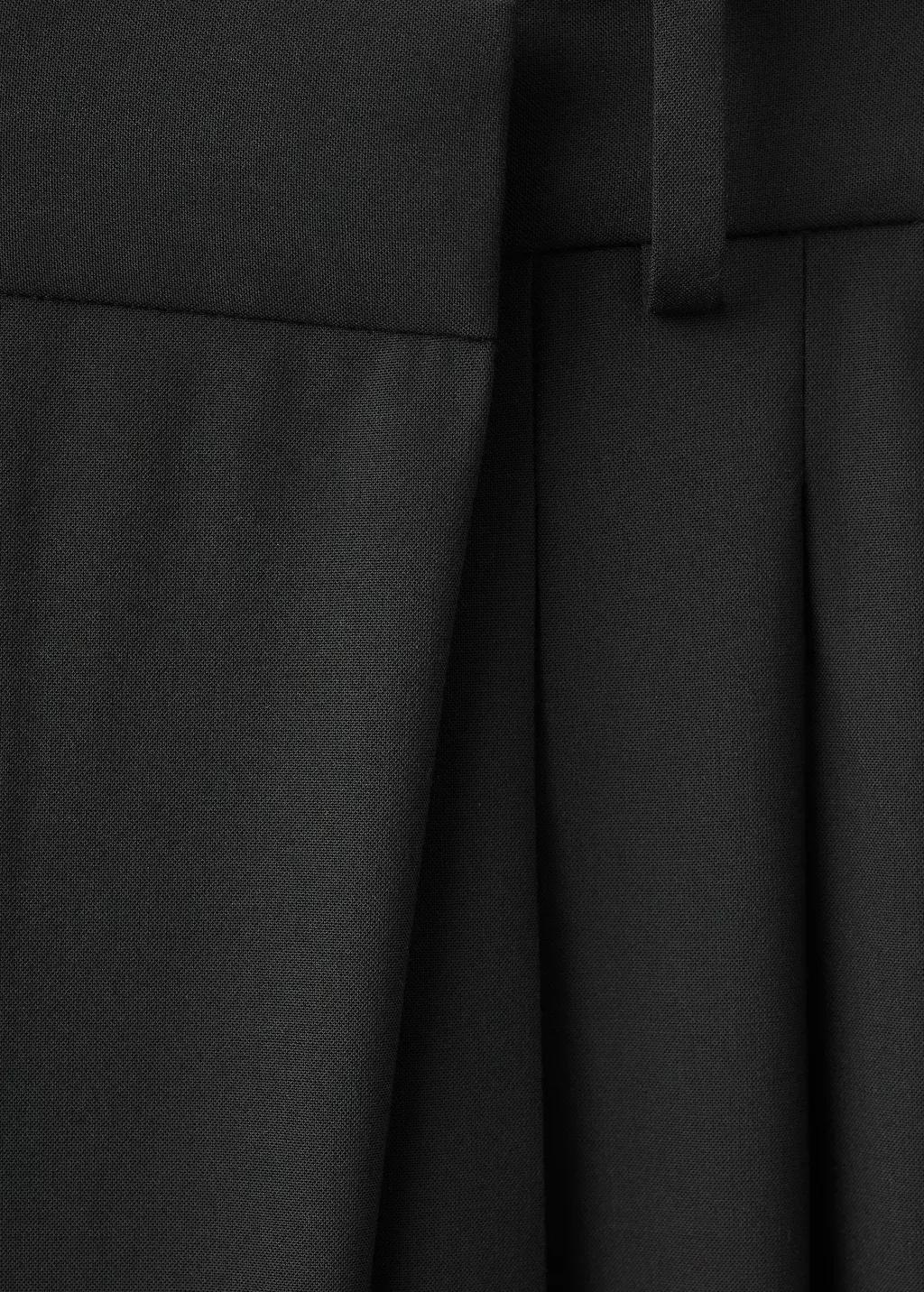 Black Asymmetric Wrap Trousers, 0201_99, large image number 5