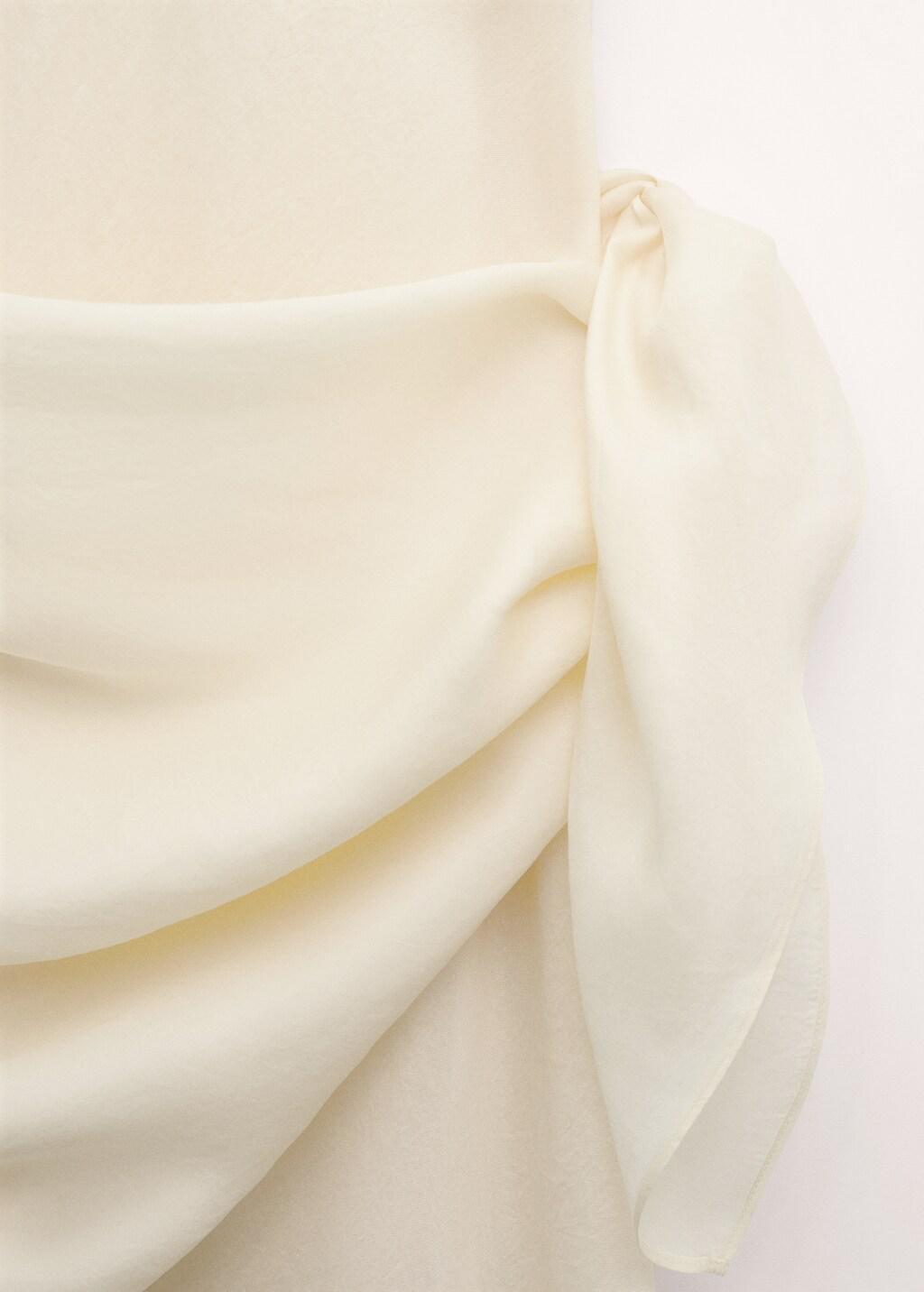 Beige Lyocell Dress With Scarf Detail, Light Beige, medium