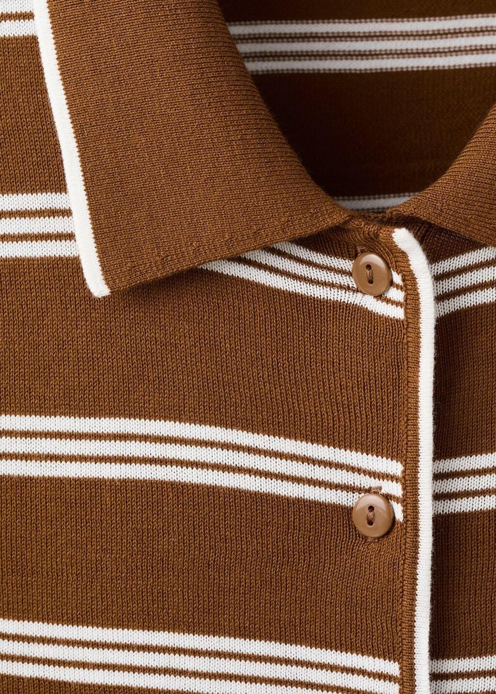 Brown Cardigan With Shirt Collar, Dark Brown, large image number 1