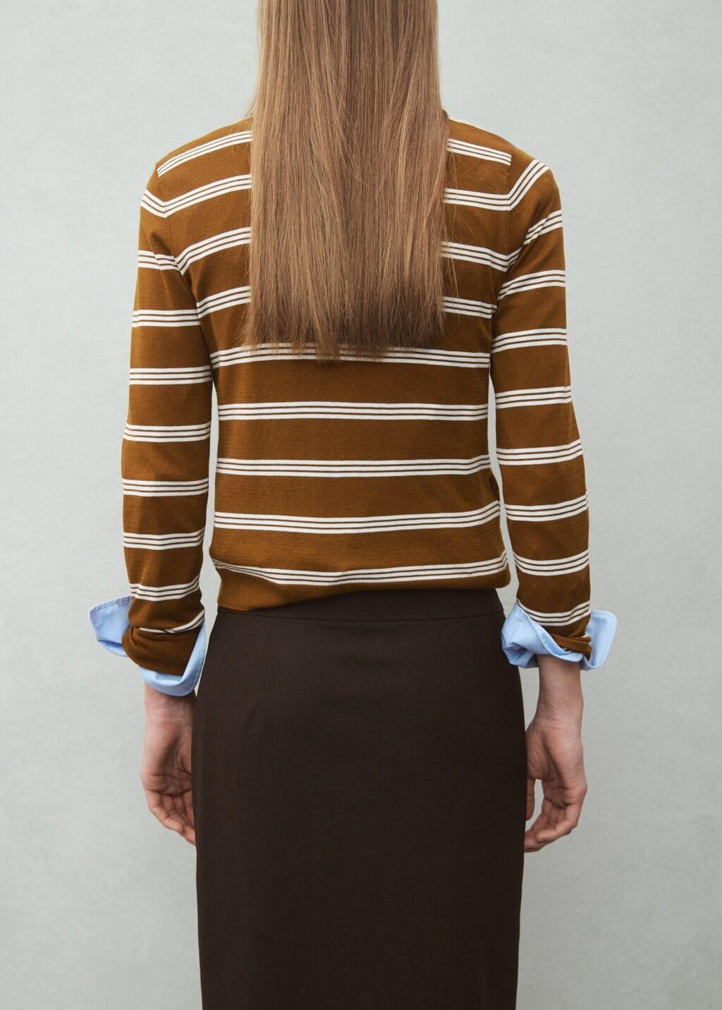 Brown Cardigan With Shirt Collar, Dark Brown, large image number 2