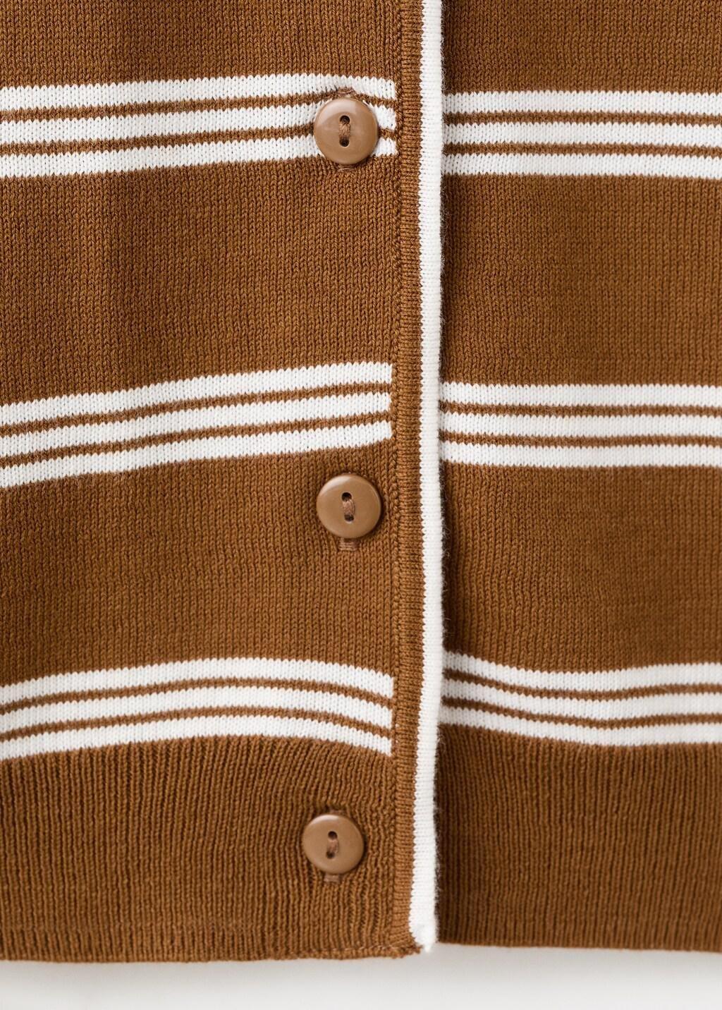 Brown Cardigan With Shirt Collar, Dark Brown, large image number 4