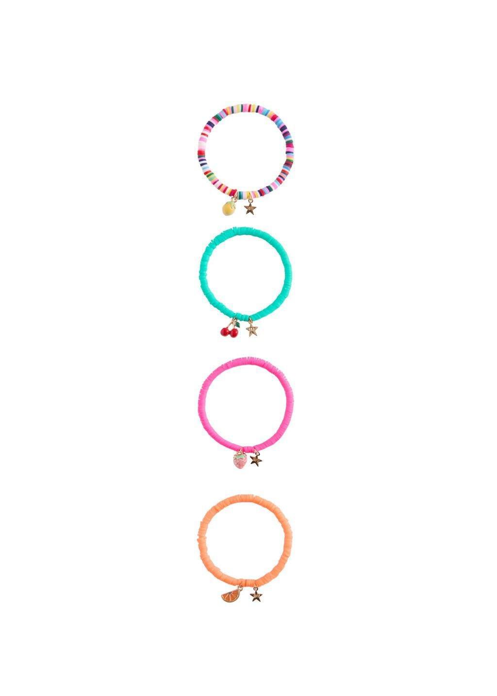 Pink Pack Of 4 Bracelets, Kids Girl, No Colour, medium