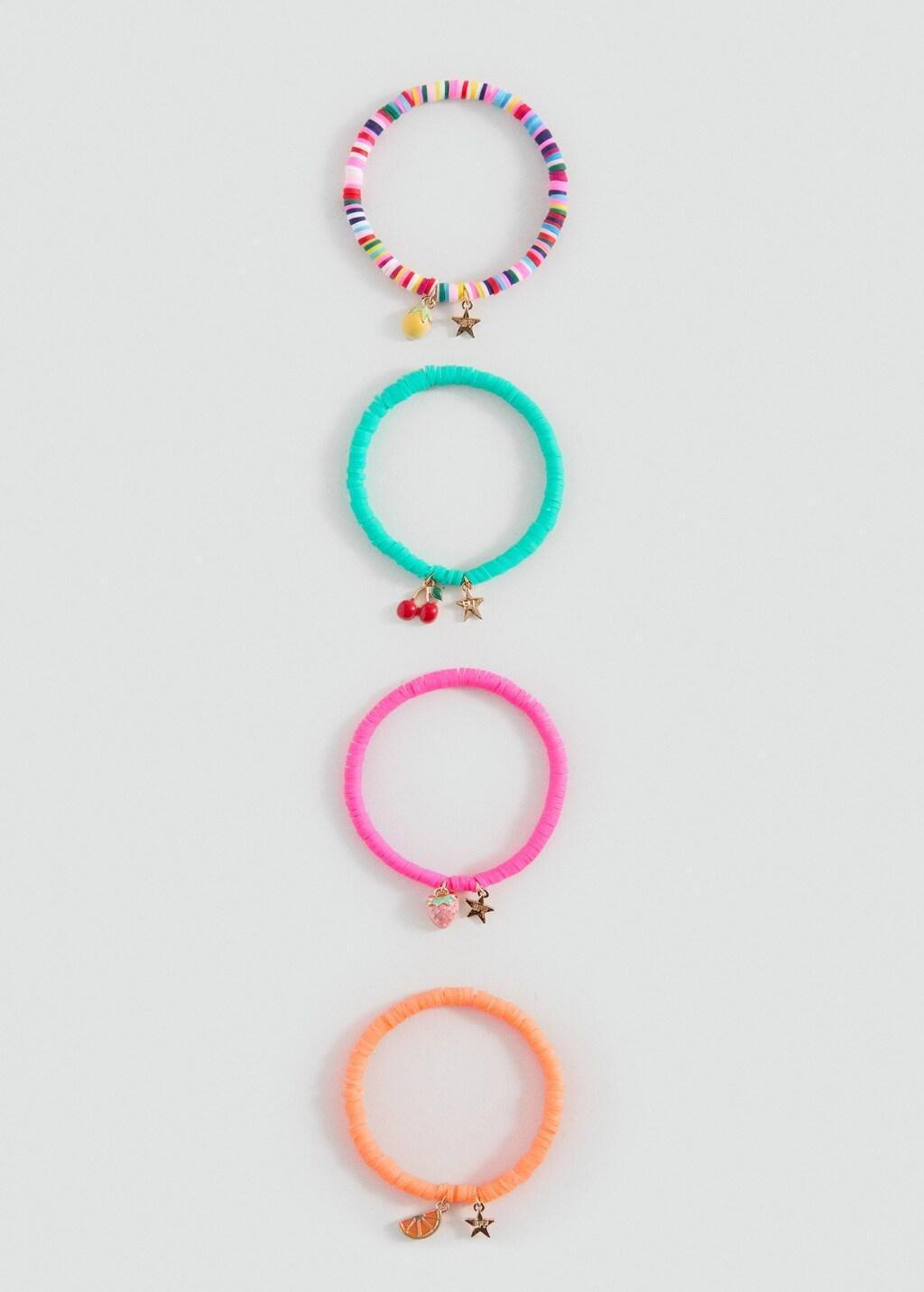 Pink Pack Of 4 Bracelets, Kids Girl, No Colour, large image number 2