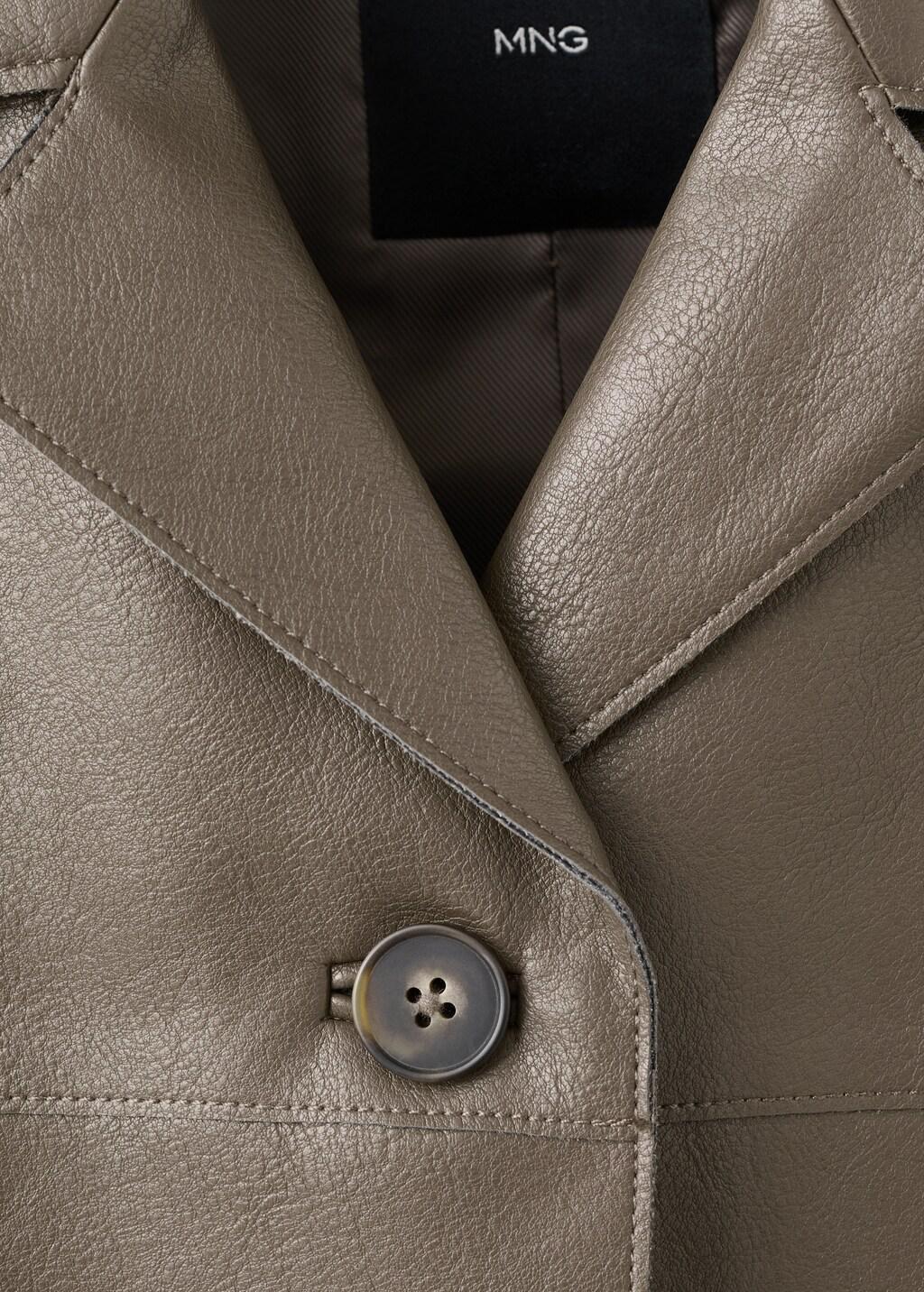 Green Faux-Leather Jacket With Pockets, 0201_36, large image number 1