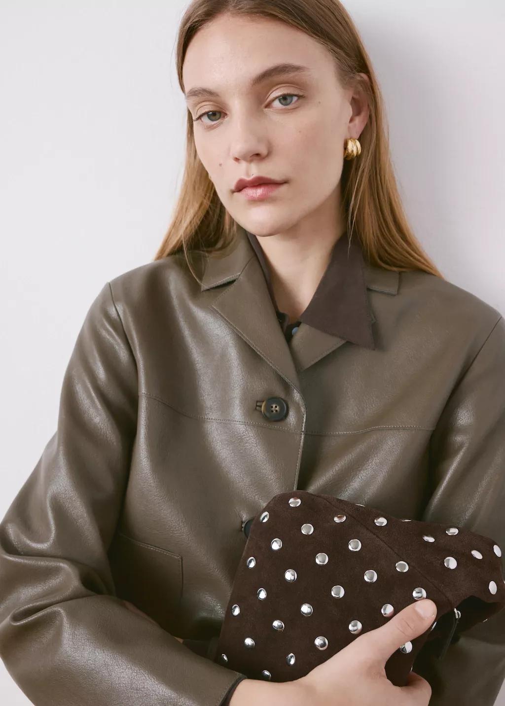Green Faux-Leather Jacket With Pockets, 0201_36, large image number 4