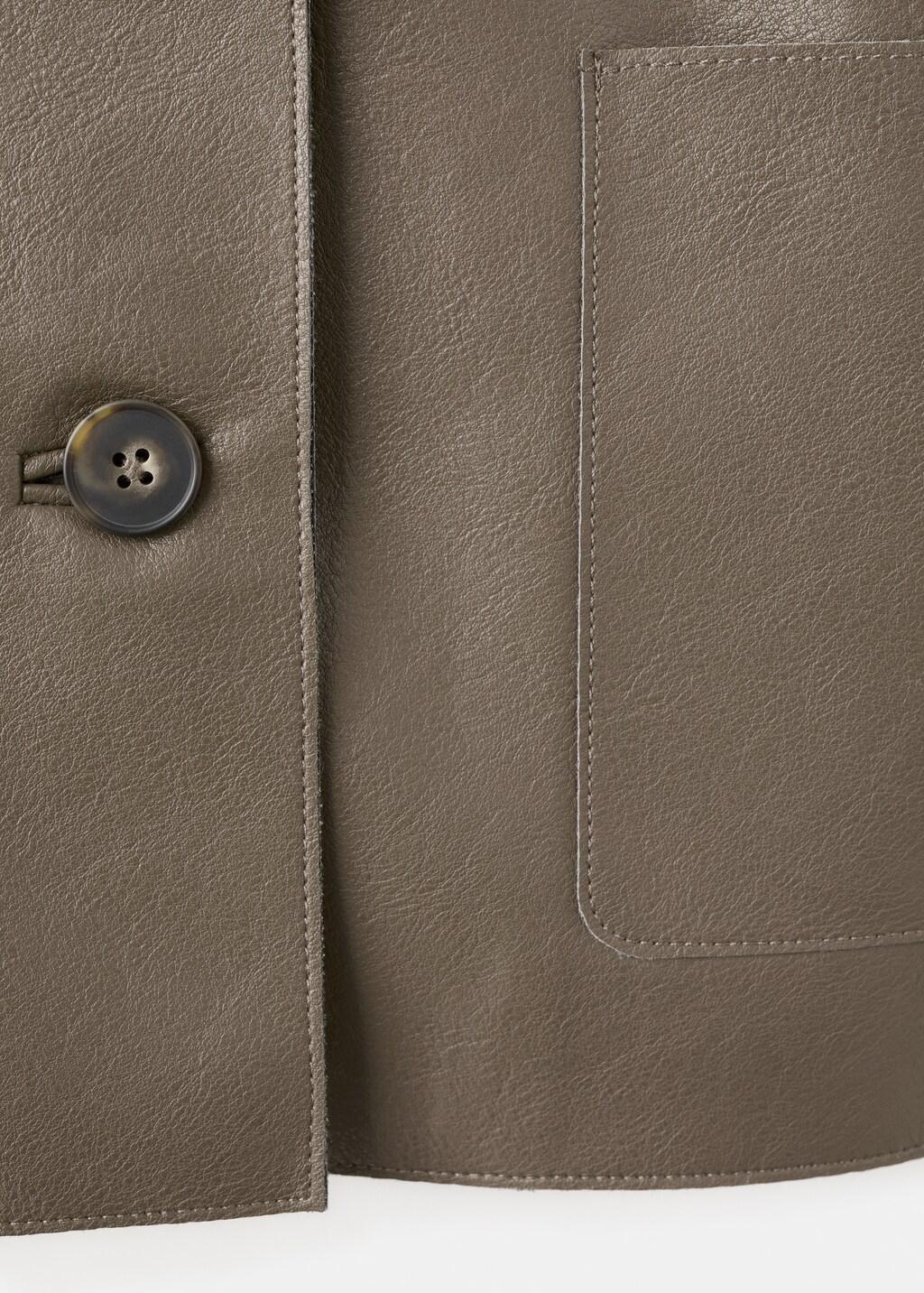 Green Faux-Leather Jacket With Pockets, 0201_36, large image number 5