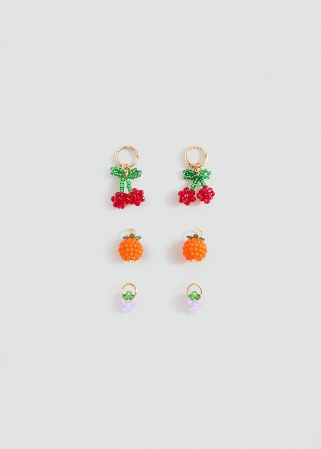 Gold Pack Of 3 Earrings, Kids Girl, Gold, medium