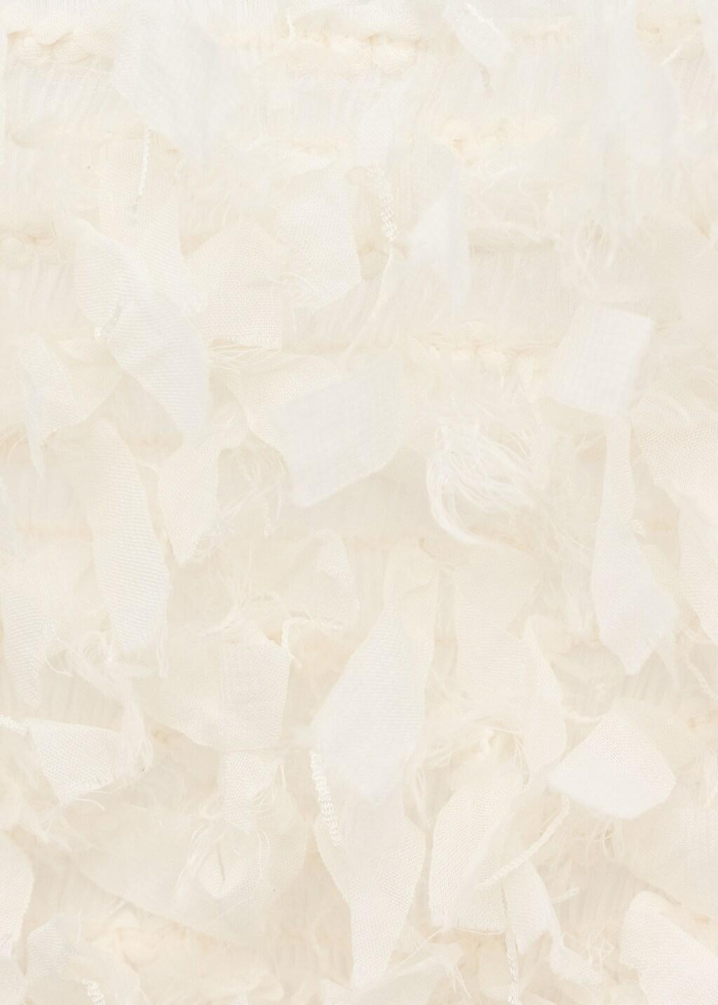 Cream Asymmetrical Textured Top, Natural White, large image number 1