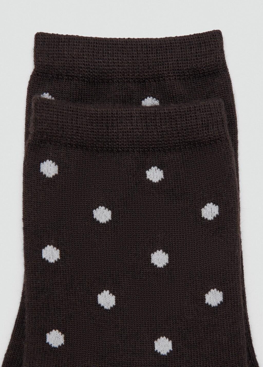 Brown Polka Dot Socks, Dark Brown, medium