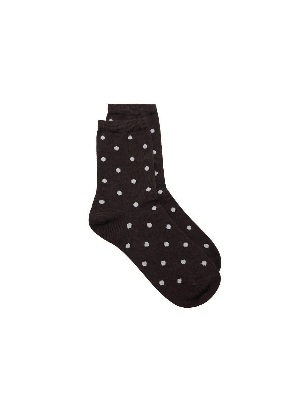 Brown Polka Dot Socks, Dark Brown, medium