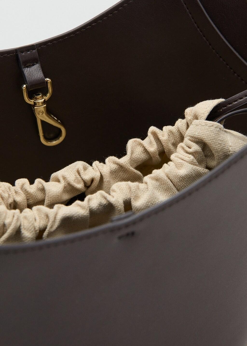 Brown Double Handle Handbag With Buckles, Dark Brown, large image number 1
